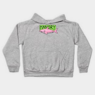 Hangry Shark Pink Kids Hoodie